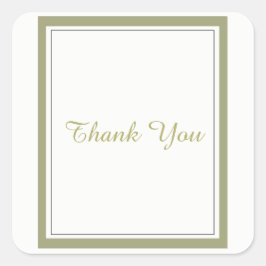 Gold Border Hartelijk dank Vierkante Sticker