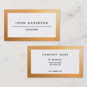 Gold Border, Klassiek, Eenvoudig, tweeledig Visitekaartje (Voorkant / Achterkant)