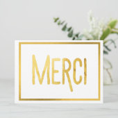 Gold Border Merci Custom - Bedankt kaarten (Staand voorkant)
