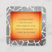 Gold Border met Chic Grey Pattern Vierkante Visitekaartje (Achterkant)