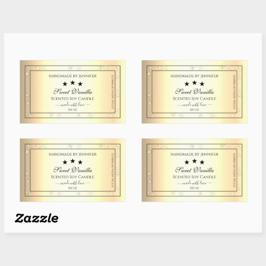 Gold Border met Glitter Product Packaging Labels (Vel)