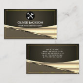 Gold Border | Metalen achtergrond | Hardwarehulpmi Visitekaartje (Voorkant / Achterkant)