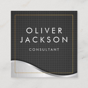 Gold Border Metalen Koolstofvezel Vierkante Visitekaartje