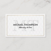 Gold Border Monogram Elegant Diamond Pattern Visitekaartje (Voorkant)