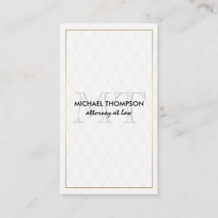 Gold Border Monogram Elegant Diamond Pattern Visitekaartje