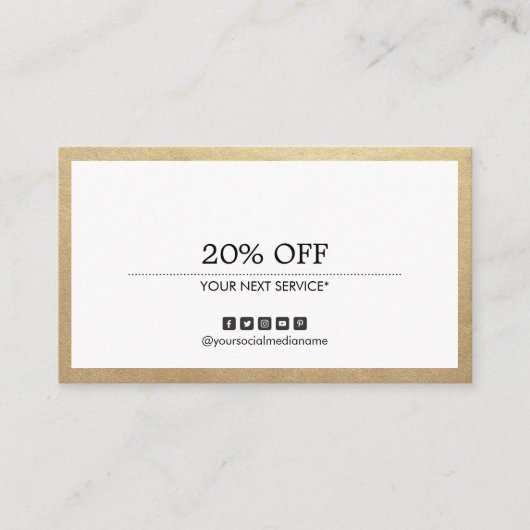 Gold Border Multipurpose Social Media Coupon Visitekaartje (Voorkant)