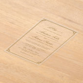 Gold Border Muslim Wedding Acryl Uitnodigingen (Laagn)