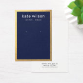 Gold Border Navy Blue Earring Display Card Visitekaartje (Bureau)