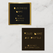 Gold Border op Black and Trendy Font Visitekaartje (Voorkant / Achterkant)