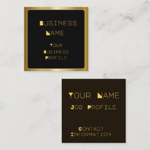 Gold Border op Black and Trendy Font Visitekaartje