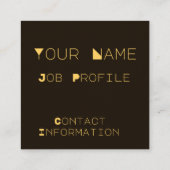 Gold Border op Black and Trendy Font Visitekaartje (Achterkant)