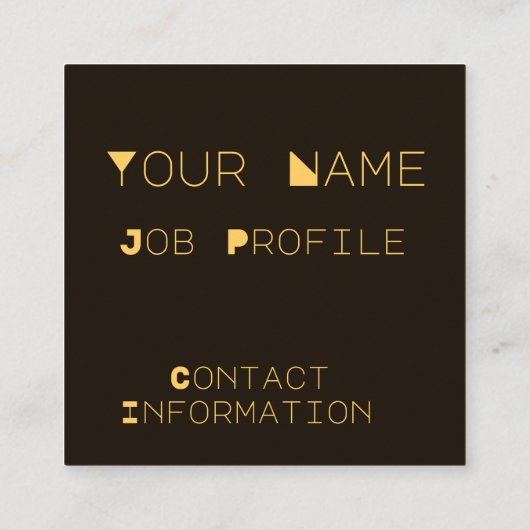 Gold Border op Black and Trendy Font Visitekaartje (Achterkant)