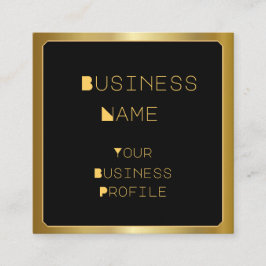 Gold Border op Black and Trendy Font Visitekaartje