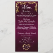 Gold Border op Plum Wedding Menu (Voorkant)