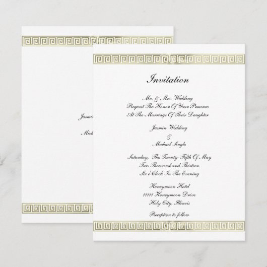 Gold Border Patroon Kaart (Voorkant / Achterkant)