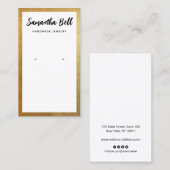 Gold Border Script White die juwelen verdient Visitekaartje (Voorkant / Achterkant)