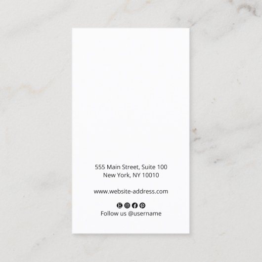 Gold Border Script White die juwelen verdient Visitekaartje (Achterkant)