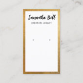 Gold Border Script White die juwelen verdient Visitekaartje (Voorkant)