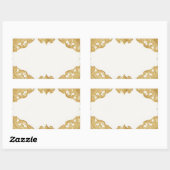 Gold Border Sjabloon Faux Folie Rechthoekige Stick Sticker (Vel)