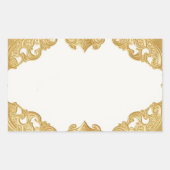 Gold Border Sjabloon Faux Folie Rechthoekige Stick Sticker (Voorkant)