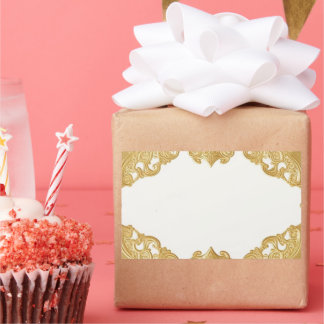 Gold Border Sjabloon Faux Folie Rechthoekige Stick Sticker