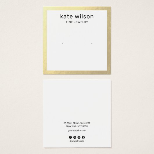 Gold Border Stud die Display Kaart verdient (Voorkant /achterkant)