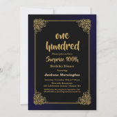 Gold Border Surprise 100ste verjaardag Kaart (Voorkant)