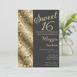 Gold Border Sweet 16 Uitnodiging