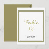 Gold Border Table Number Kaart (Voorkant / Achterkant)
