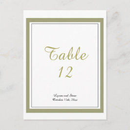 Gold Border Table Number Kaart
