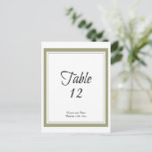 Gold Border Table Seating Kaart (Staand voorkant)