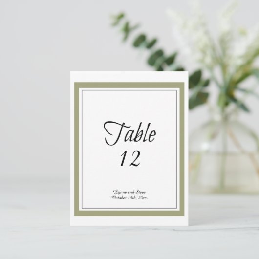 Gold Border Table Seating Kaart (Staand voorkant)