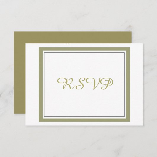 Gold Border Wedding RSVP (Voorkant / Achterkant)
