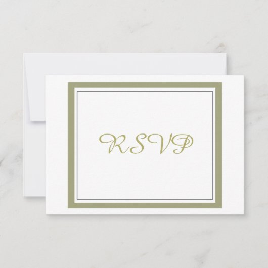 Gold Border Wedding RSVP Kaartje (Voorkant)