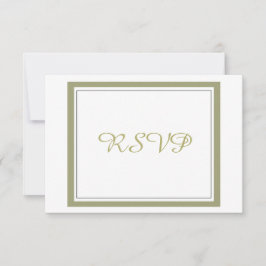 Gold Border Wedding RSVP Kaartje
