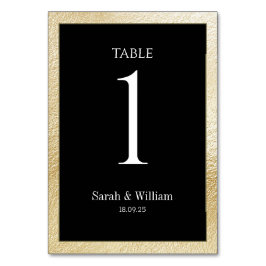 Gold Border Zwart Trouwtafelnummer Kaart