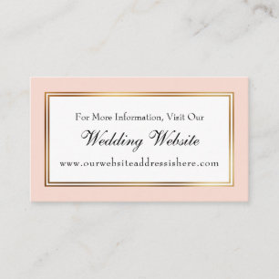 Gold Bordered Blush Wedding Website Kaarten invoeg