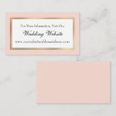 Gold Bordered Blush Wedding Website Kaarten invoeg (Voorkant / Achterkant)
