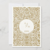 Gold Bordered Elegant Trouwpaar Monogram Kaart (Achterkant)