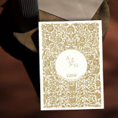 Gold Bordered Elegant Trouwpaar Monogram Kaart