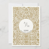 Gold Bordered Elegant Trouwpaar Monogram Kaart (Achterkant)