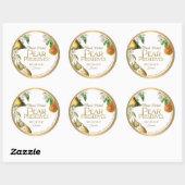 Gold Bordered Homemade Pear Jam behoudt klassieke  Ronde Sticker (Vel)