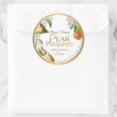 Gold Bordered Homemade Pear Jam behoudt klassieke  Ronde Sticker (Tas)