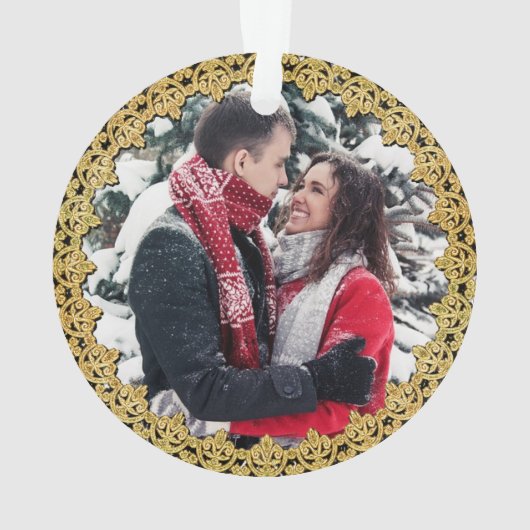 Gold Bordered, persoonlijk kerstversiering Ornament (achterkant)