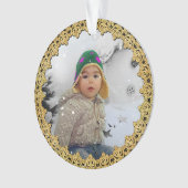 Gold Bordered, persoonlijk kerstversiering Ornament (voorkant)