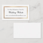 Gold Bordered White Wedding Website Insert Kaarten (Voorkant / Achterkant)