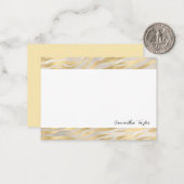 Gold Borders Script  Personalized Flat Note Cards Notitiekaartje (Voorkant / Achterkant in situ)