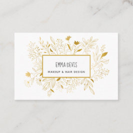 Gold Botanic Beauty Salon Hair Dresser Benoeming Visitekaartje