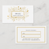Gold Botanic Beauty Salon Hair Dresser Benoeming Visitekaartje (Voorkant / Achterkant)