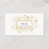 Gold Botanic Beauty Salon Hair Dresser Benoeming Visitekaartje (Voorkant)